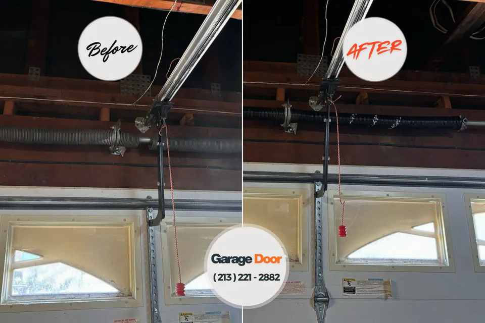 Before and after: garage door repair Adel, GA